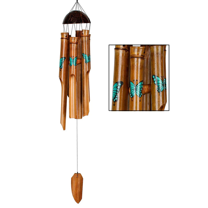 Butterfly Bamboo Chime - Teal