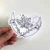 Stickers Waterproof Vinyl - Crystal Moon Flower