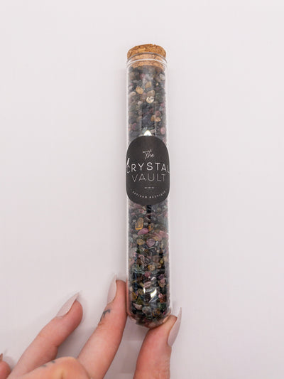 Crystal Chips in Glass Vials