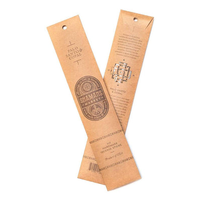 artisan fragrant palo santo Bursera graveolens white copal incense sticks fine herb ground resin dried stick long-burning smudge bundle pack 11 inch made in the USA shamans market handmade