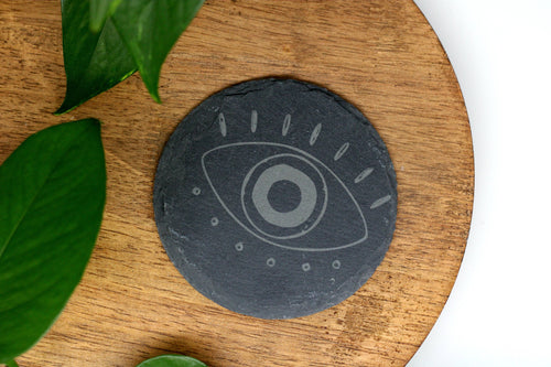 Engraved Slate Coasters - Mal de Ojo